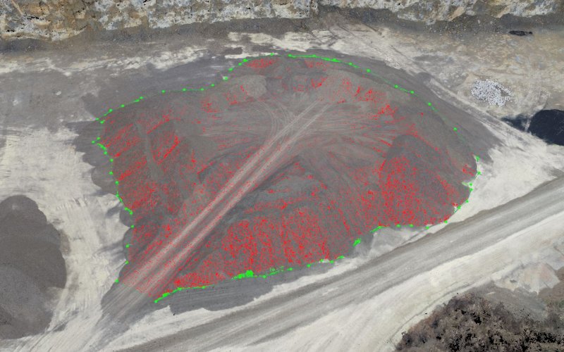 KSG_2020_A3_2-8 Bestandsermittlung Schüttgüter Schotterhalde im Kalkstein-Schotterwerk in Gössenheim