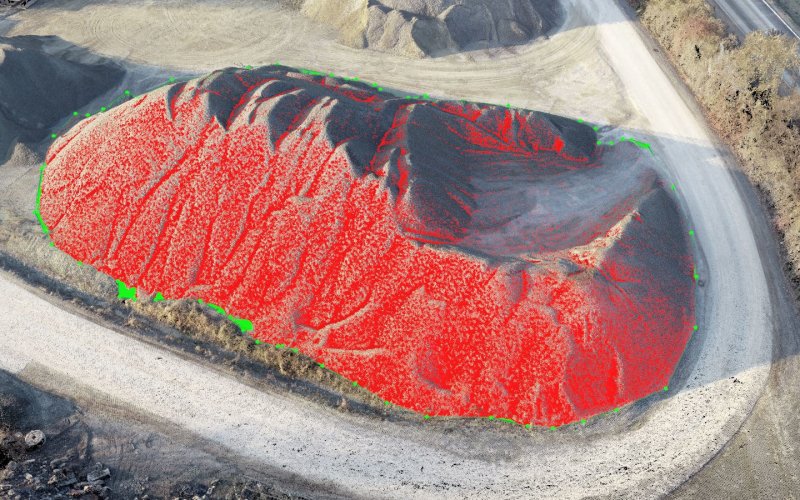 Halde 16_32 Bestandsermittlung Schüttgüter Schotterhalde 16/32 im Kalkstein-Schotterwerk Gössenheim