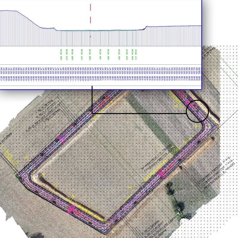 Woerth-Lageplan-Querprofile Schaubild eines Lageplans mit Querprofilen