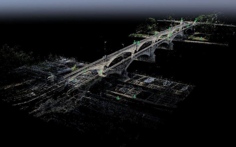 tabVia Projekt Wuerzburg Loewenbruecke Punktwolke