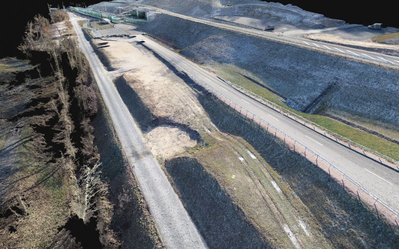 Das Urgelände am P&R Platz in Heigenbrücken als 3D Modell Punktwolke